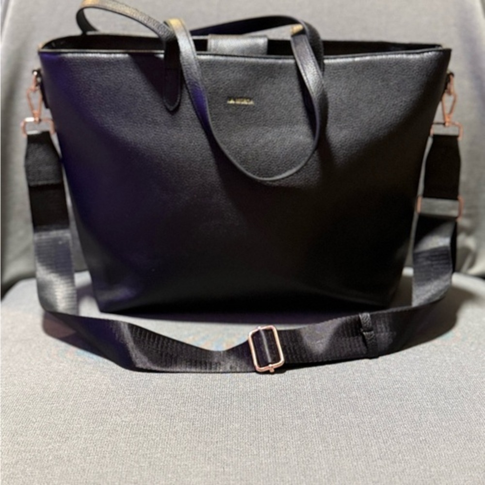 Black La Morsa Diaper Bag w/changing Pad NWOTs